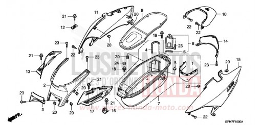 COMPARTIMENT A BAGAGES/HOUSSE DE CARROSSERIE NHX110WHA de 2010